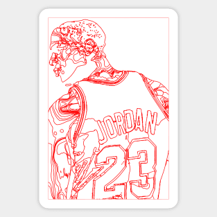Michael Jordan Line Art Sticker